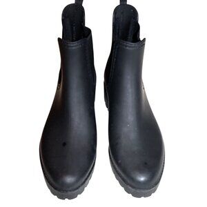 Jeffrey Campbell Matte Black Chelsea Rain Boots Grunge Minimal Streetwear